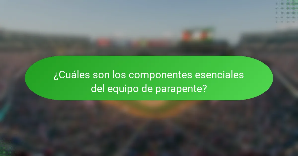 ¿Cuáles son los componentes esenciales del equipo de parapente?