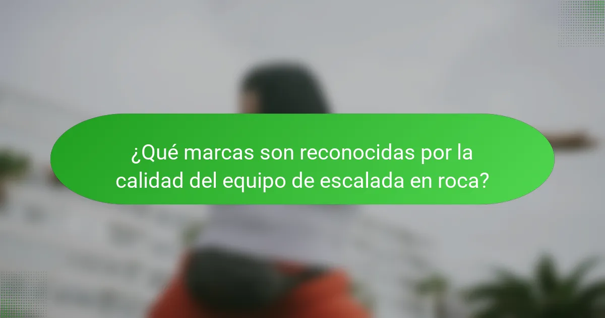 ¿Qué marcas son reconocidas por la calidad del equipo de escalada en roca?
